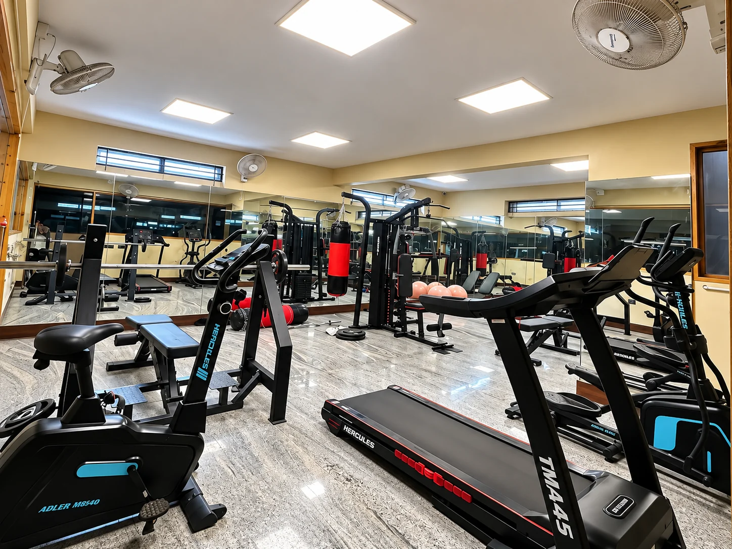Fitness room with gym equipment