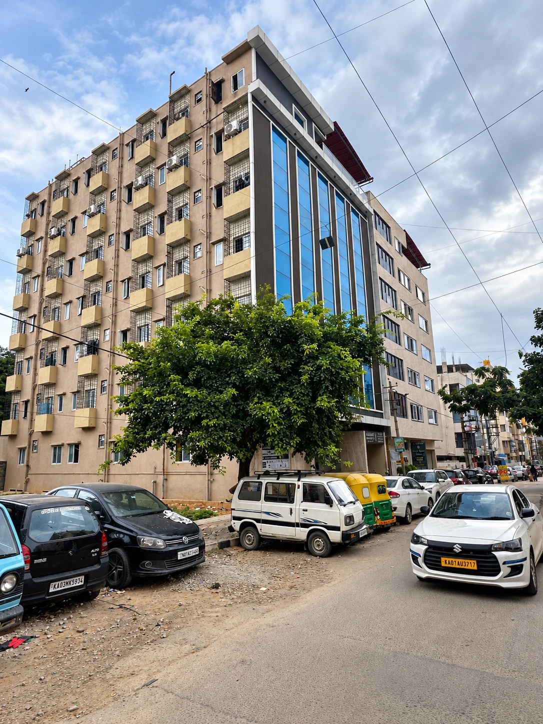 Neom Corporate Stays building exterior from the street